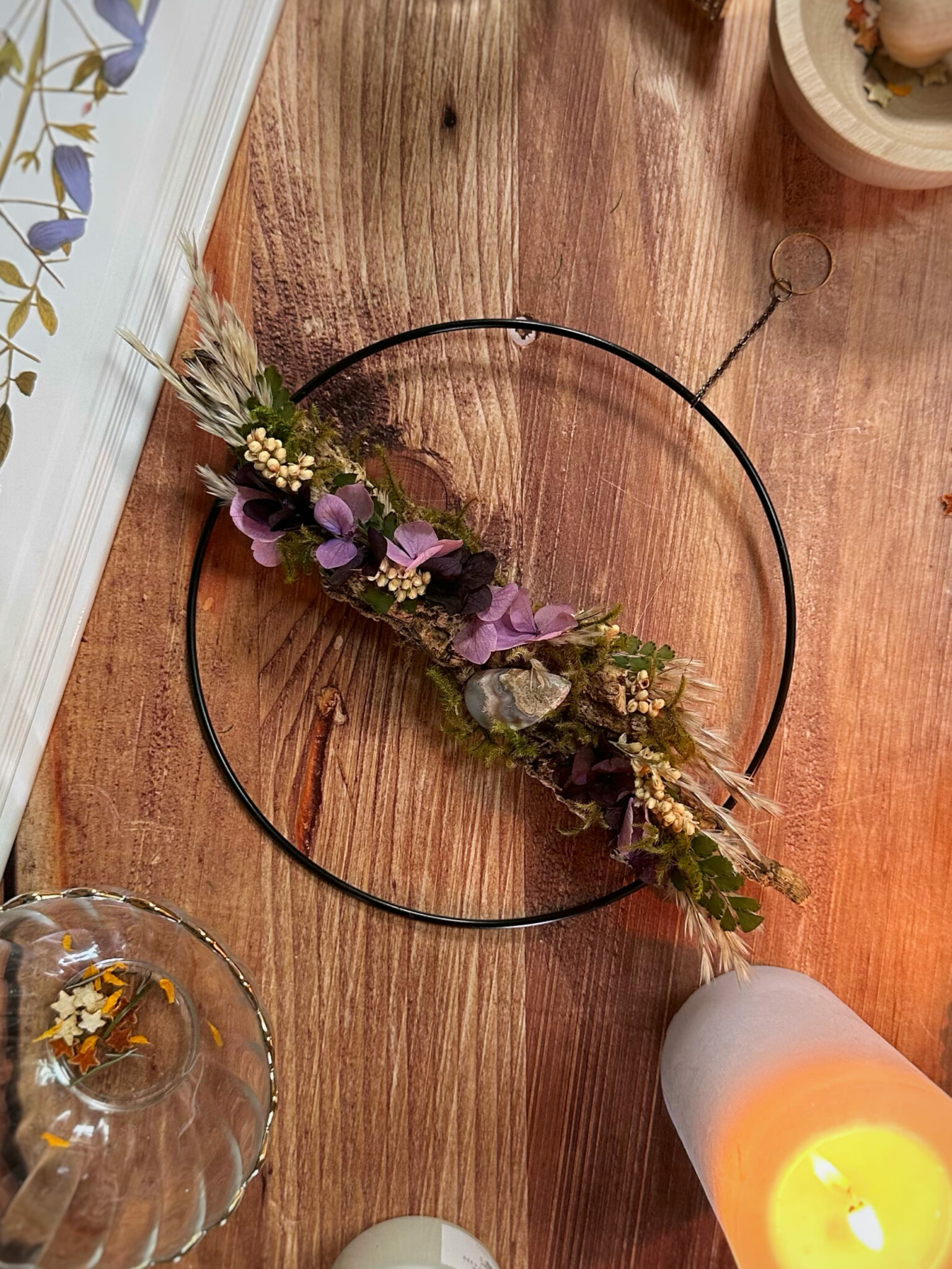 Quintessence - Couronne en fleurs séchées et stabilisées