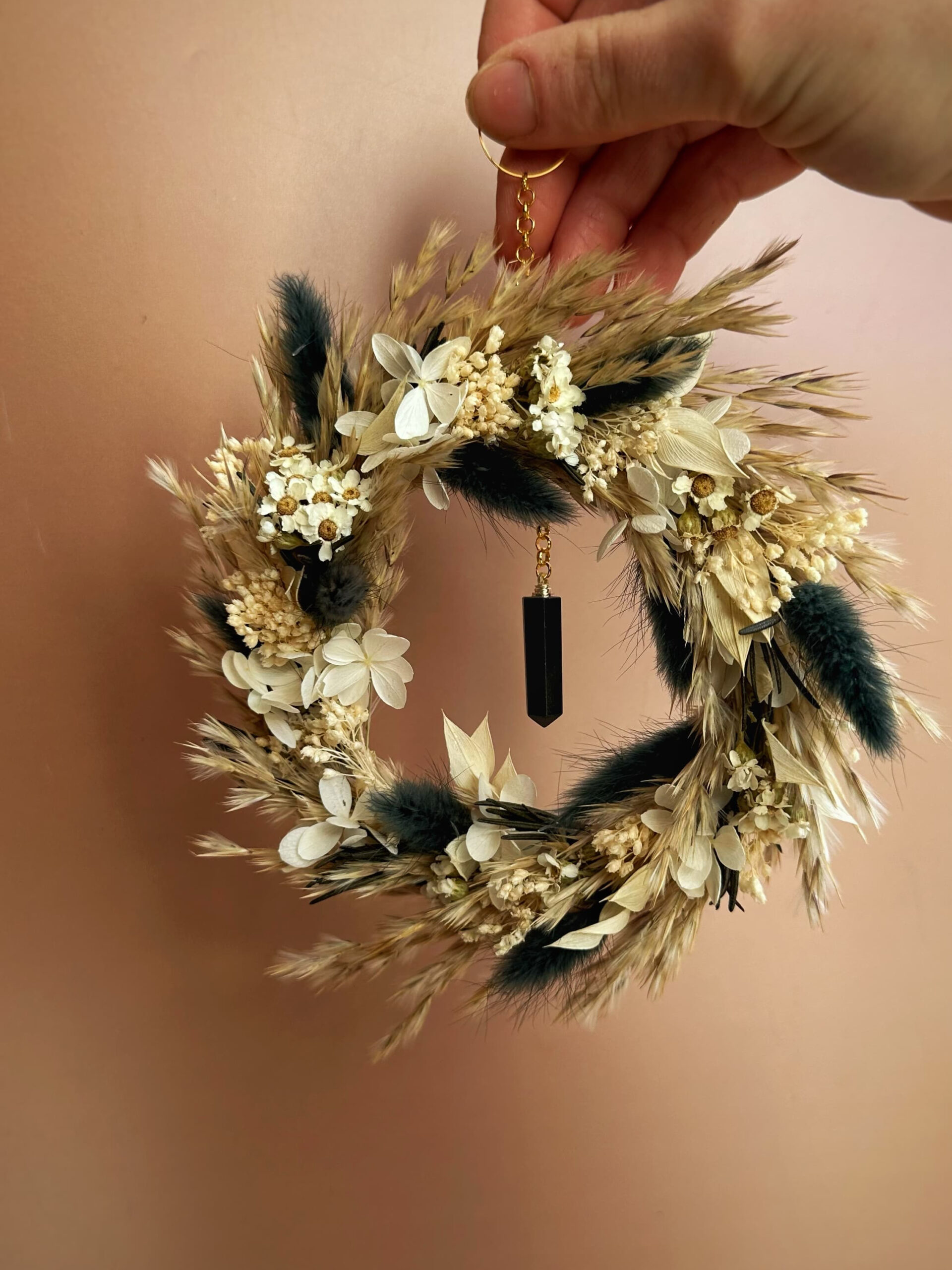 Nocturne - Couronne en fleurs séchées et stabilisées