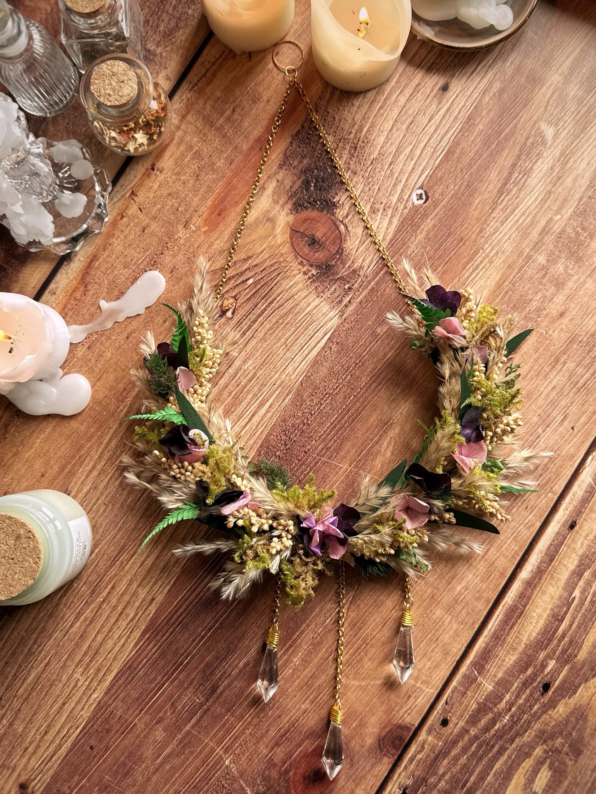 Symbiose - Couronne en fleurs séchées et stabilisées