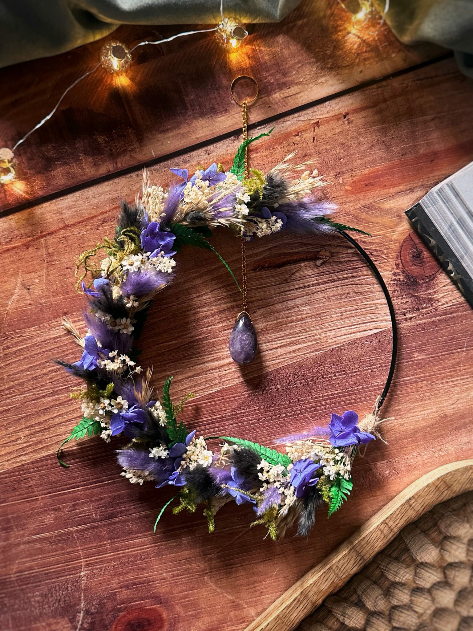 L'Eveil - Couronne en fleurs séchées et stabilisées