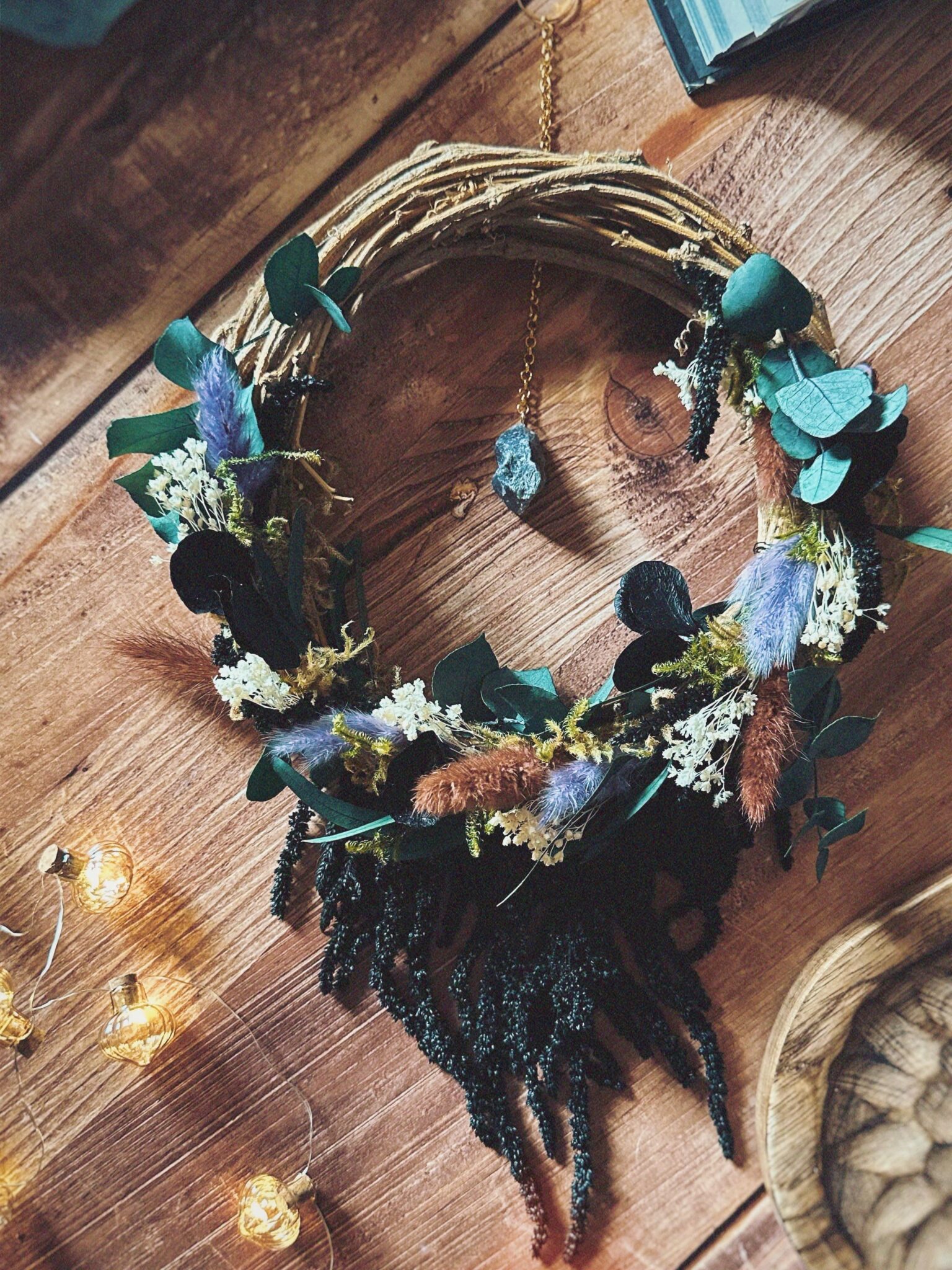 Résilience - Couronne en fleurs séchées et stabilisées