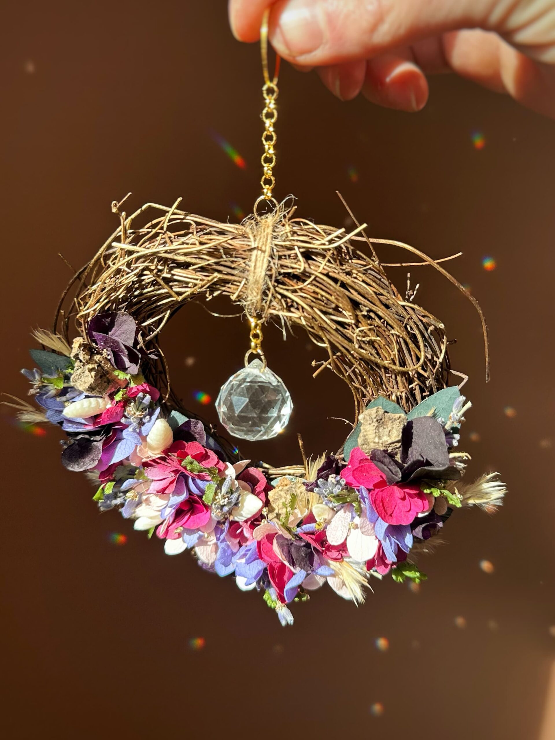 Féérie - Attrape-soleil en fleurs séchées et stabilisées